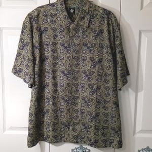 Aureus Men's Short Sleeve Button Down Size L